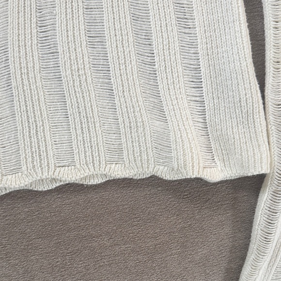 Cream Ribbed Knit Sweater - Picture 2 of 4